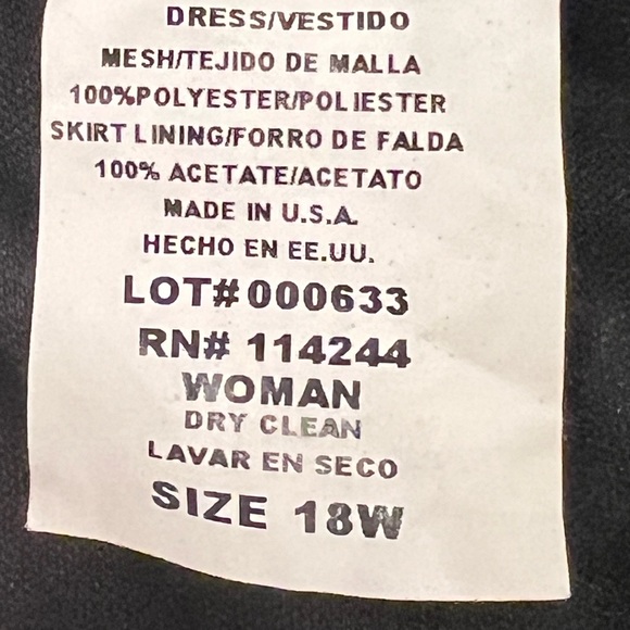 Eliza J Vintage Dress Size 18W Tulle Midi Black Spaghetti Straps Party Prom - Picture 9 of 12